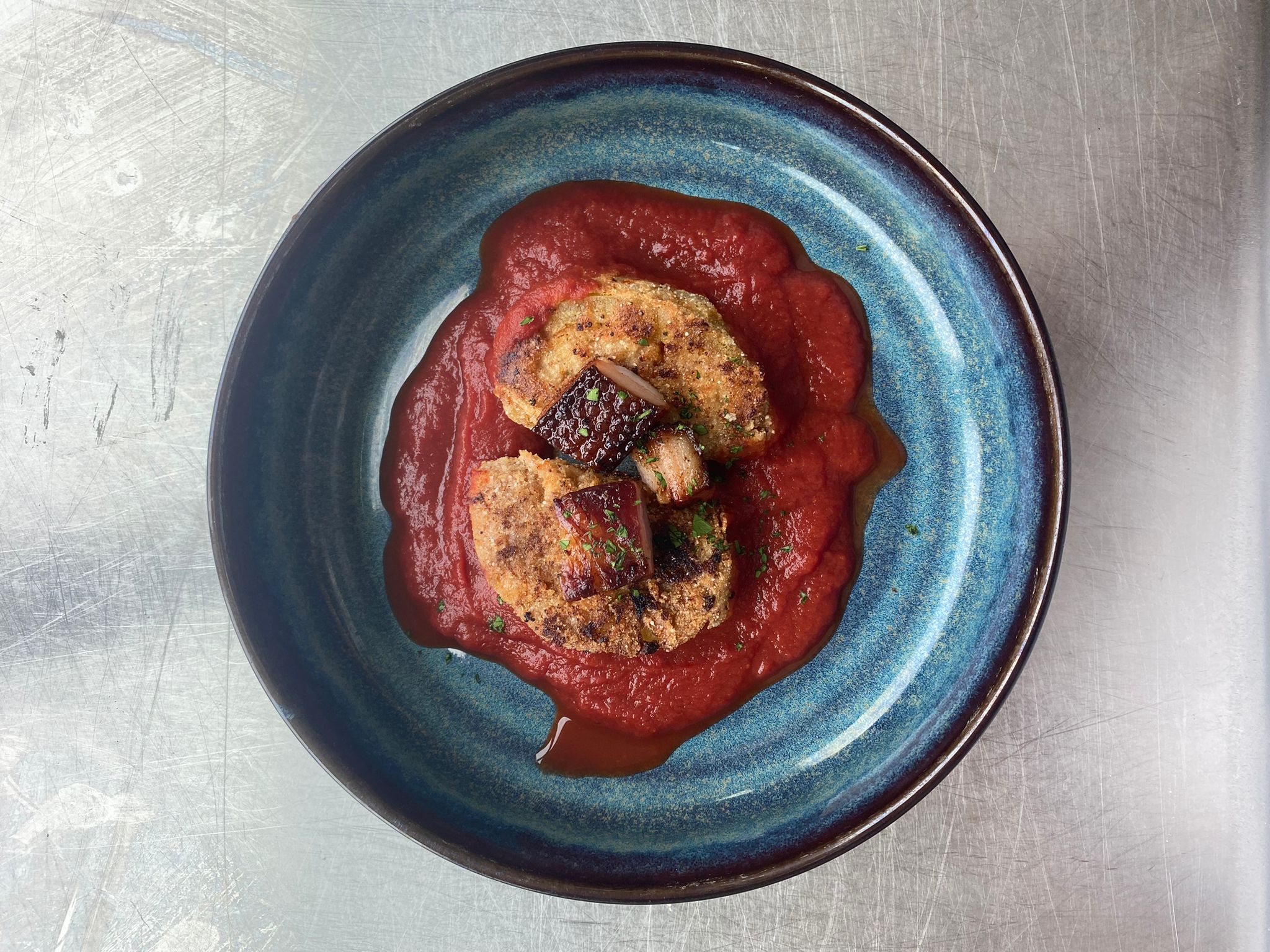 Shrimp ‘n’ Grits variation with Tomato Sauce