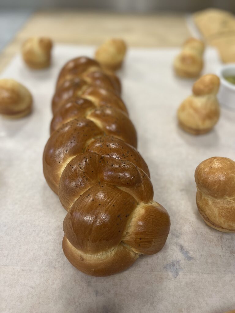 Challa Bread with some brioches around.