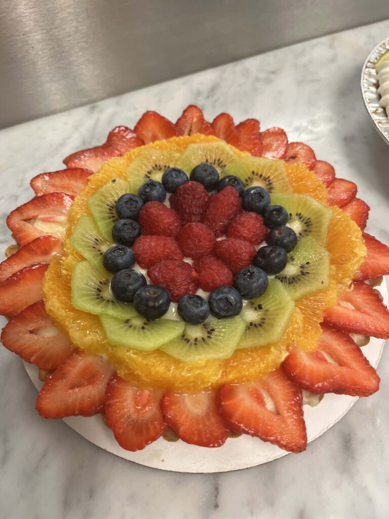 Fruit Tart over marble surface