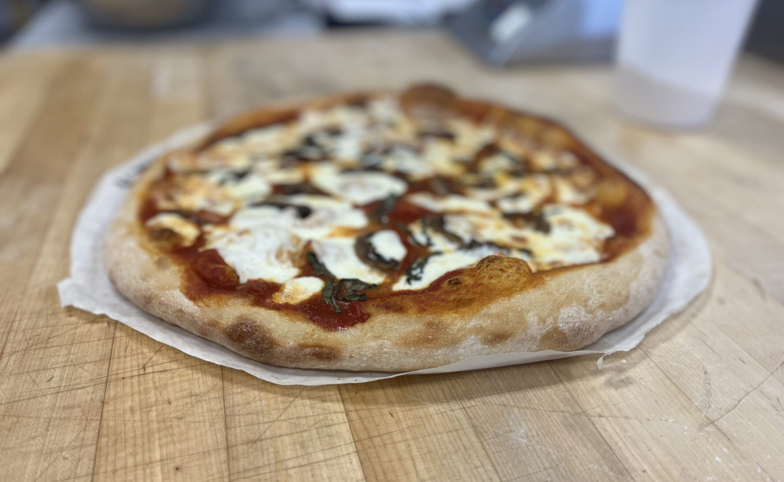 Mushroom Pizza with Mozzarella