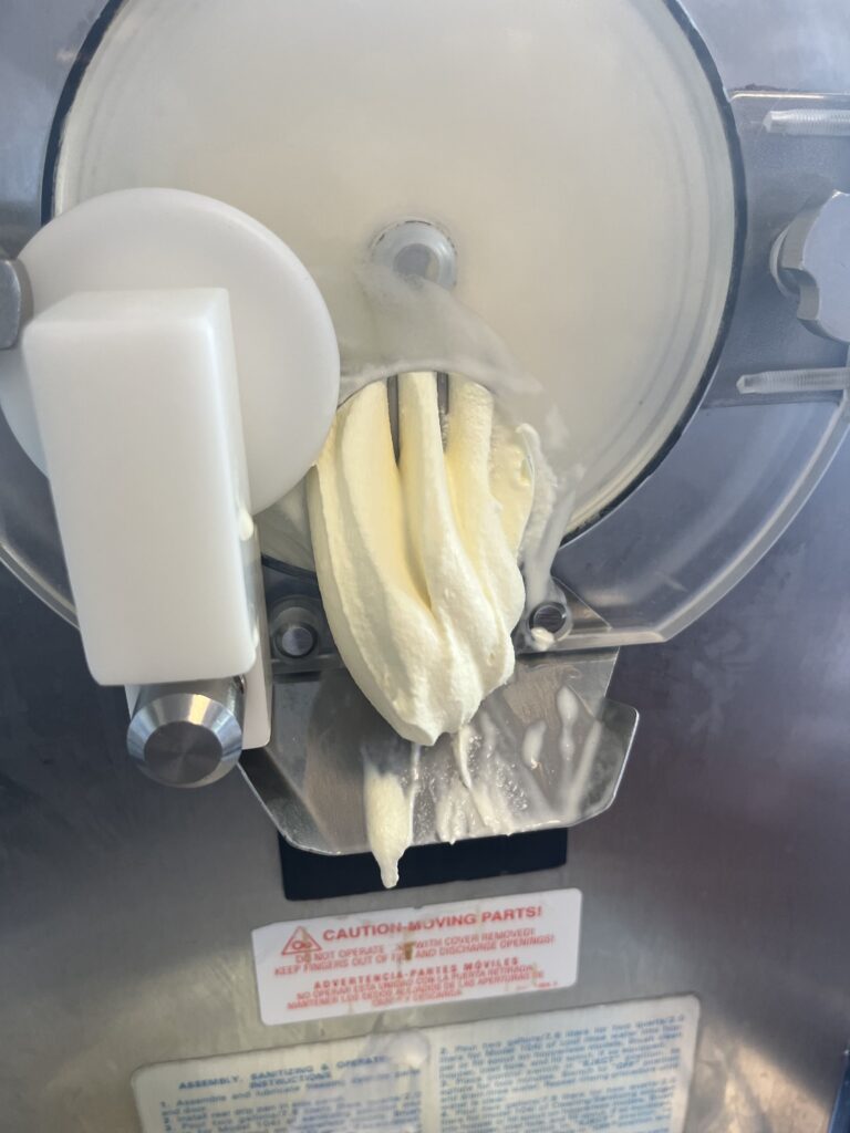 Ice Cream pouring from machine